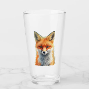 Striking Eyes of a Cunning Red Fox Glass
