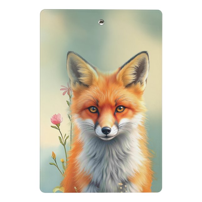 Striking Eyes of a Cunning Red Fox   Mini Clipboard (Back)