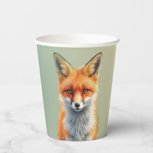 Striking Eyes of a Cunning Red Fox Paper Cups