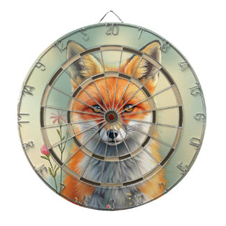 Striking Eyes of a Cunning Red Fox Regulation Dartboard