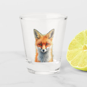 Striking Eyes of a Cunning Red Fox Shot Glass