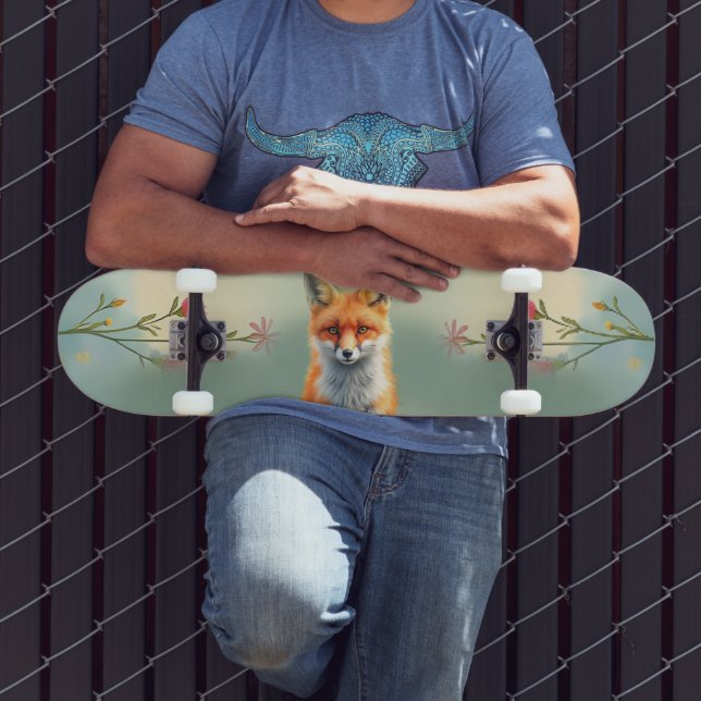 Striking Eyes of a Cunning Red Fox   Skateboard (Outdoor 3)
