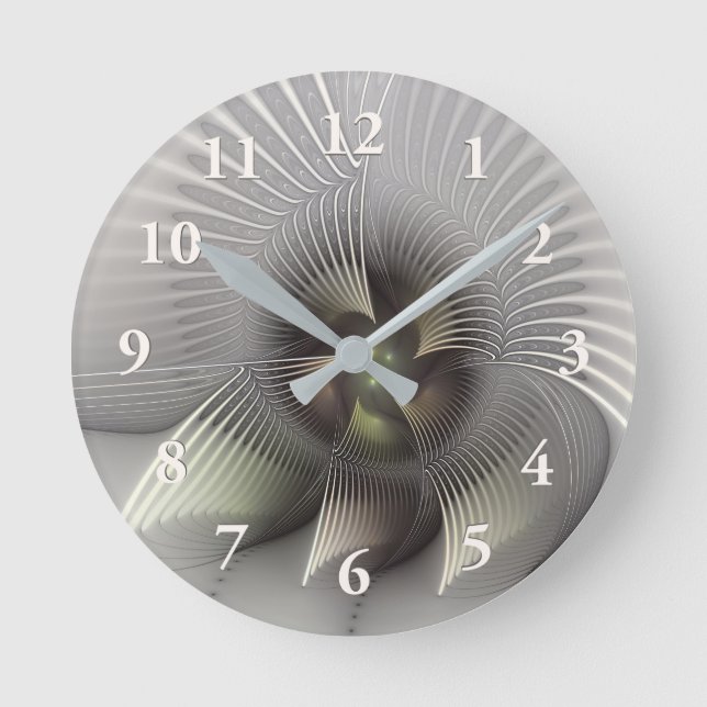 Striking Figure, Modern Abstract Fractal Art Round Clock (Front)
