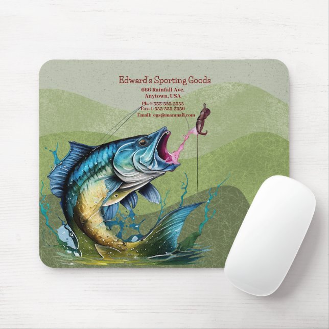 Striking Fish Logo Sporting Goods  Mouse Pad (With Mouse)