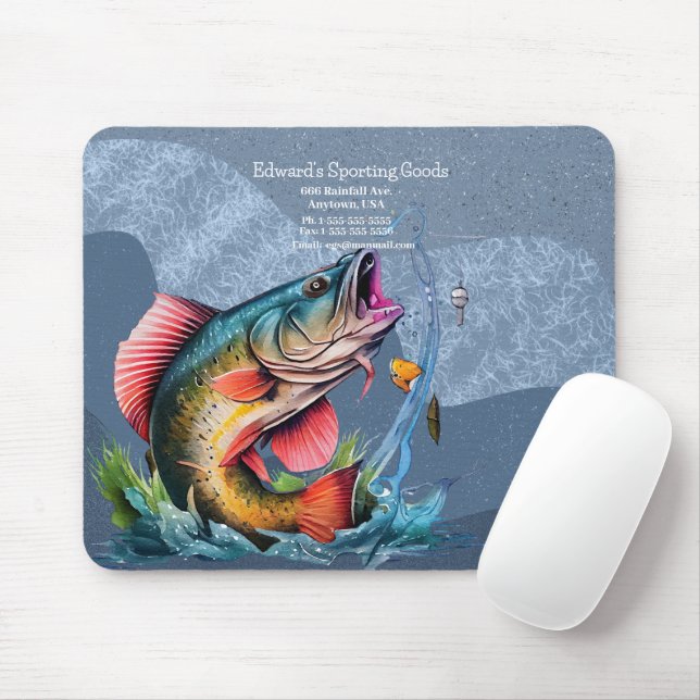 Striking Fish Logo Sporting Goods  Mouse Pad (With Mouse)