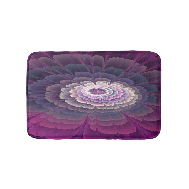 Striking Flower Colourful Abstract Fractal Art Pin Bath Mat (Front)