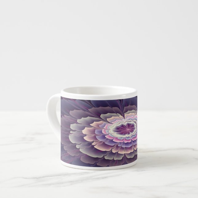 Striking Flower Colourful Abstract Fractal Art Pin Espresso Cup (Front Left)
