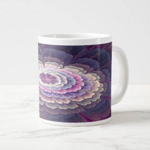 Striking Flower Colourful Abstract Fractal Art Pin Large Coffee Mug