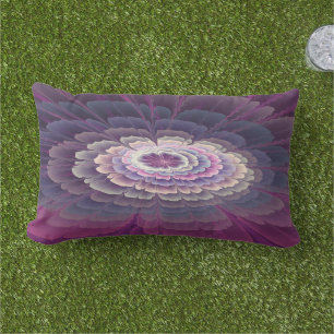 Striking Flower Colourful Abstract Fractal Art Pin Lumbar Cushion