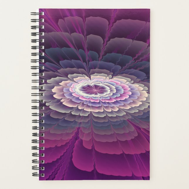 Striking Flower Colourful Abstract Fractal Art Pin Planner (Front)