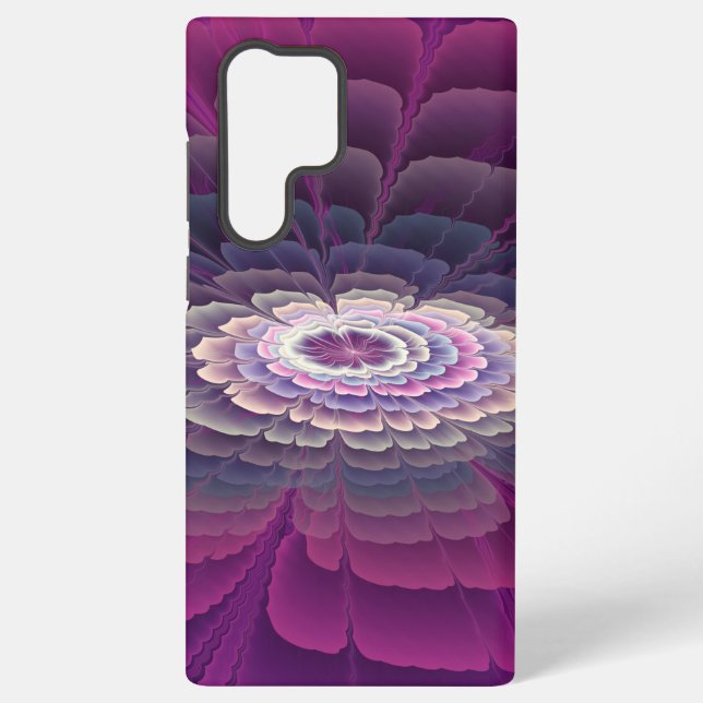 Striking Flower Colourful Abstract Fractal Art Pin Samsung Galaxy S22 Ultra Case (Back)
