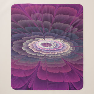 Striking Flower Colourful Abstract Fractal Art Pin Sherpa Blanket