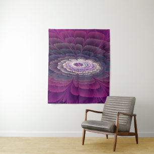 Striking Flower Colourful Abstract Fractal Art Pin Tapestry