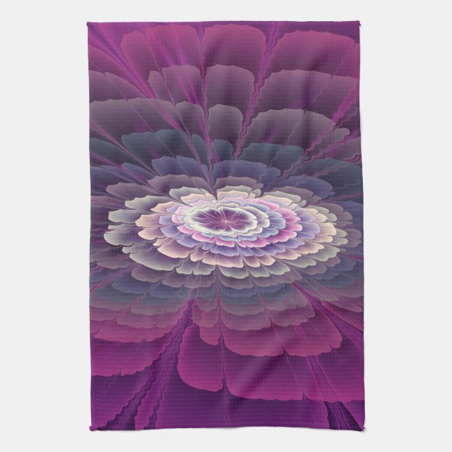 Striking Flower Colourful Abstract Fractal Art Pin Tea Towel (Vertical)
