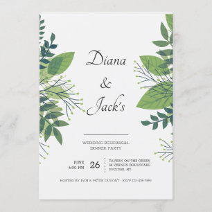 Striking Foliage Rehearsal Dinner Party Invitation