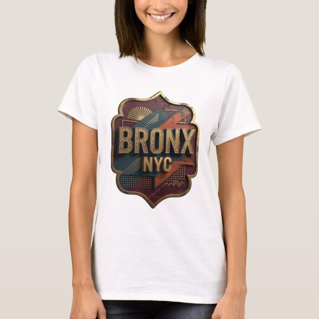 Striking Gold BRONX NYC Slogan Tee (Front)