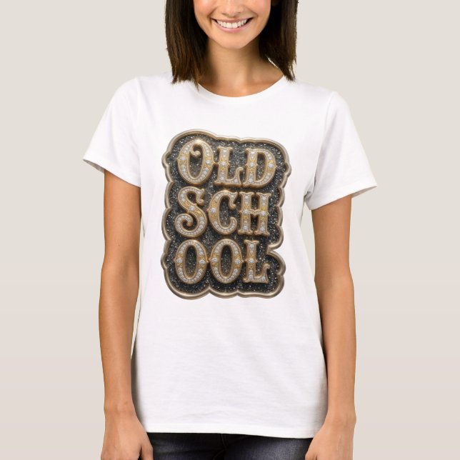 Striking Gold OLD SCHOOL Custom Design T-Shirt (Front)