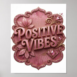 Striking Gold POSITIVE VIBES Tee Poster