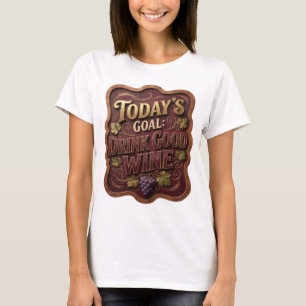 Striking Gold TODAY'S GOAL DRINK GOOD WINE T-Shirt