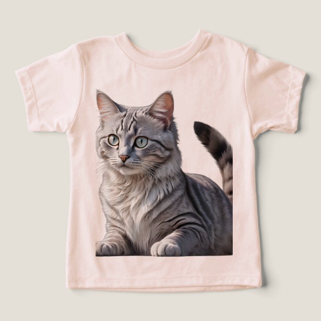Striking Gray Tabby Cat with Green Eyes (Design Front)