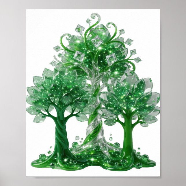 Striking Green GREEN GLASS TREE Poster (Front)