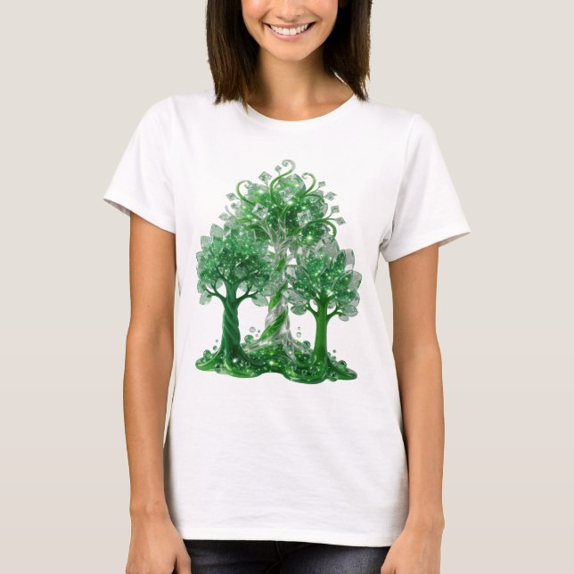 Striking Green GREEN GLASS TREE Slogan Tee (Front)