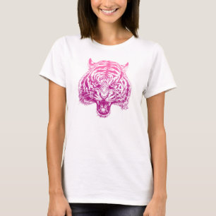 Striking Hand Drawn Tiger Pink Women’s Flowy Top