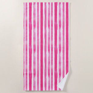 Striking Hot Pink Stripe Beach Towel