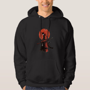 Striking Japanese Warrior Cat Samurai Hoodie