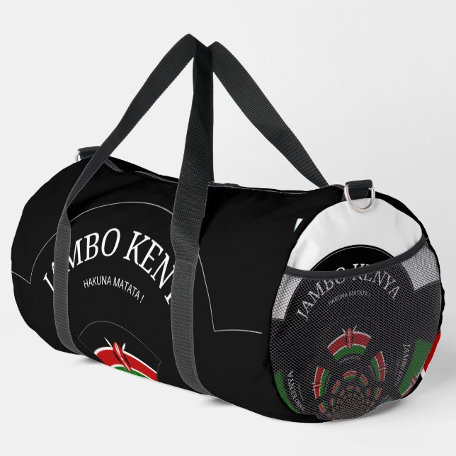 Striking Kenyan Wristlet: A Kaleidoscopic Beauty Duffle Bag (Right Corner)