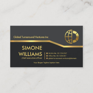 Striking Minimalist Gold Stripe Founder CEO Business Card