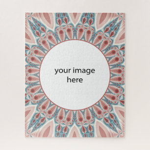 Striking Modern Kaleidoscope Mandala Art Own Photo Jigsaw Puzzle