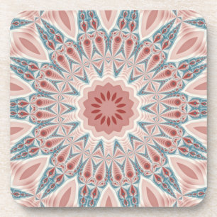Striking Modern Kaleidoscope Mandala Fractal Art Coaster