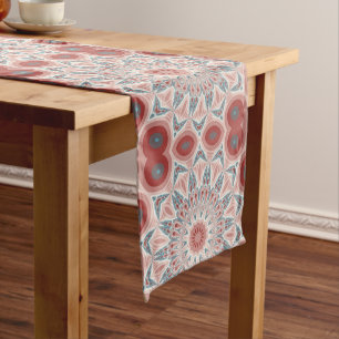 Striking Modern Kaleidoscope Mandala Fractal Art Long Table Runner