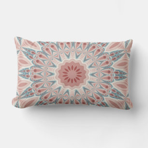 Striking Modern Kaleidoscope Mandala Fractal Art Lumbar Cushion