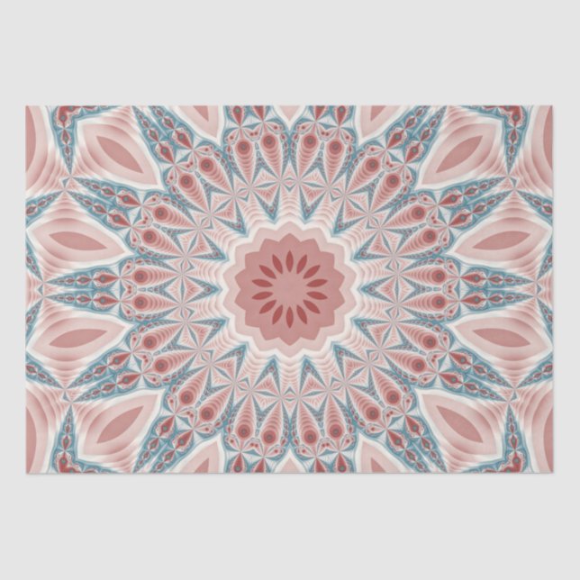 Striking Modern Kaleidoscope Mandala Fractal Art Tissue Paper (Front)