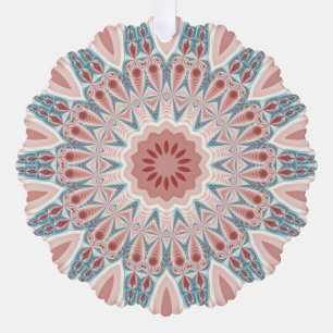 Striking Modern Kaleidoscope Mandala Fractal Art Tree Decoration Card