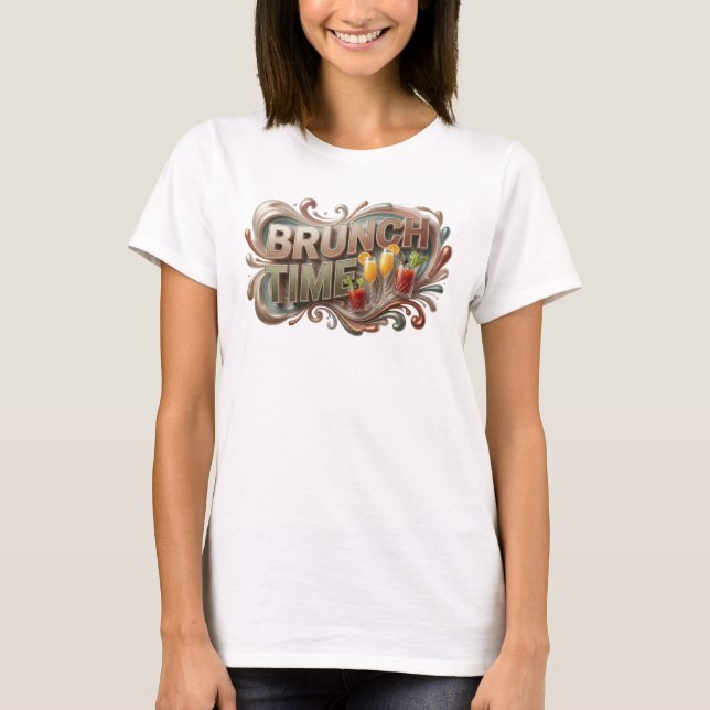 Striking Orange BRUNCH TIME Quote Shirt (Front)