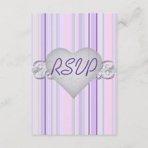 Striking Pastel Pinstripe Purple Rsvp Invitation