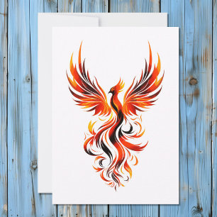 Striking Phoenix in Flames Vector Art Holiday Card
