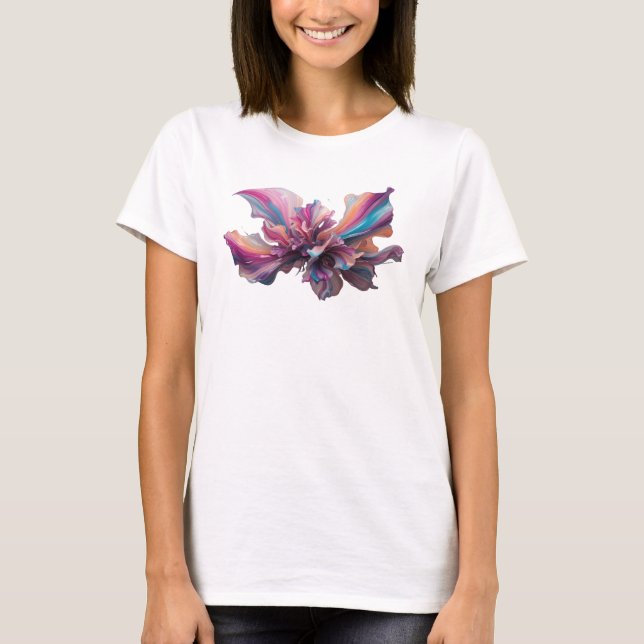 Striking Pink ABSTRACT ART Design T-Shirt (Front)