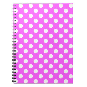 Striking Pink And Big White Dots Notebook