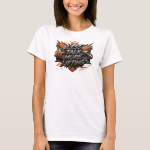 Striking Pink LESS TALK MORE LIFTING Quote Shirt