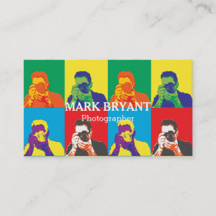 Striking Pop Art Camera Photographer Business Card