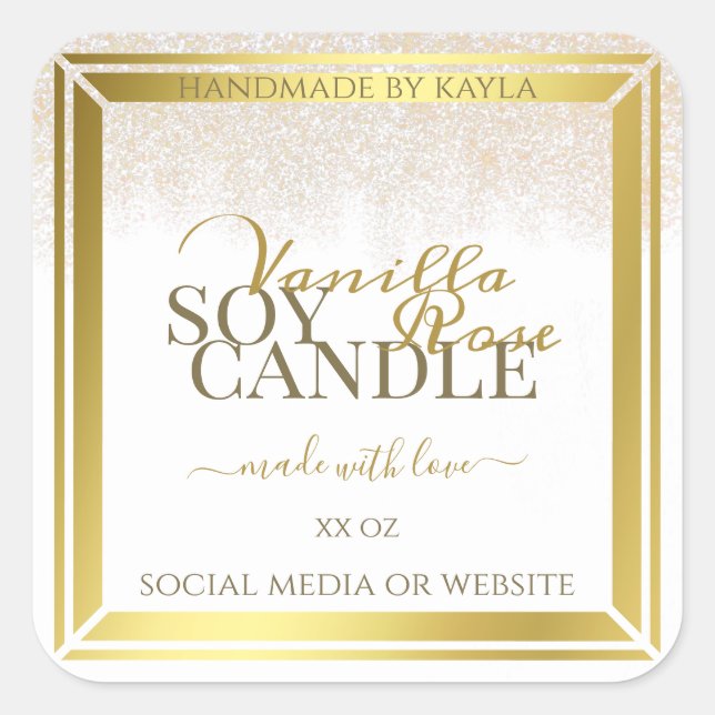 Striking Product Packaging Labels White and Gold (Front)