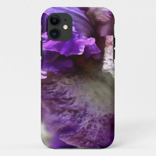 Striking Purple, Violet and Mauve Iris Abstract iPhone 11 Case
