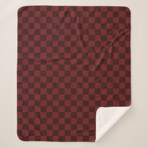 Striking Red and Black Chequerboard Sherpa Blanket