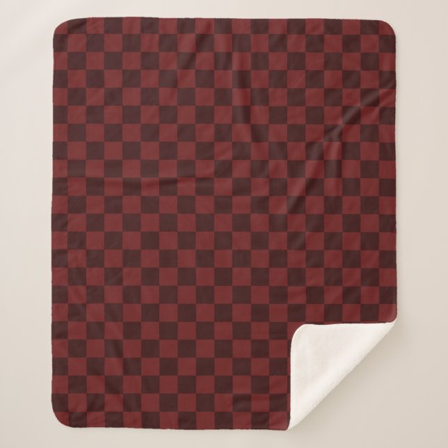 Striking Red and Black Chequerboard  Sherpa Blanket (Front)