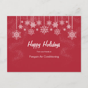 Striking Red and White Business Christmas Postcar Postcard