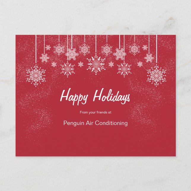 Striking Red and White Business Christmas Postcar Postcard (Front)